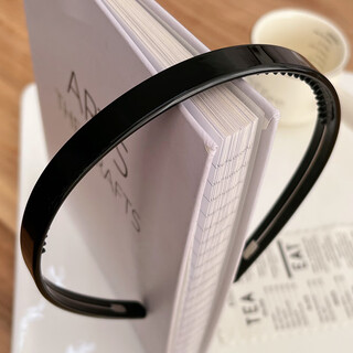 Sarah deere korean france french retro wide-brimmed headband solid color toothed anti-slip headband blogger's same temperament hairpin black