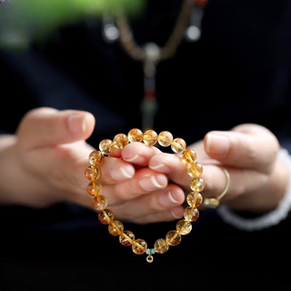 Lianshi gonmcean brazilian citrine bracelet 999 gold blessing tag accessories bracelet gift