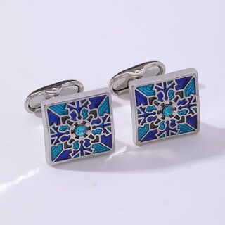 Pearl diary new men's business formal buttons men's and women's suit shirt cuffs simple style french shirt cuff buttons 17# blue picture (pair) 1 piece