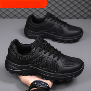 Zailu new summer mesh training shoes men's low-top black breathable non-slip rubber shoes c light running shoes security shoes mesh jhp-2166 black mesh 36