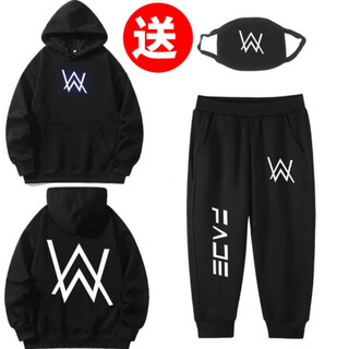 Alan walker alan walker faded same style hooded autumn and winter sweatshirt men's wide sweatshirt + pants + mask winter plus velvet one size fits all 130 weight within 50-60