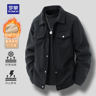 Romon jacket men's corduroy business casual commuting style korean style light trend versatile jacket men black xl