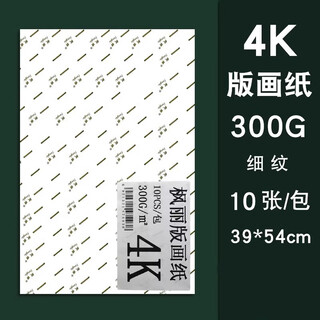 枫丽版画纸版画油墨颜料专用纸8K4K木浆300g水粉水彩画画纸 4K 10张/包