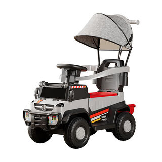 Babypure shine children's electric stroller four-wheel remote control toy car male and female babies can push and sit on the electric car gray electric model full function + sunshade + remote control