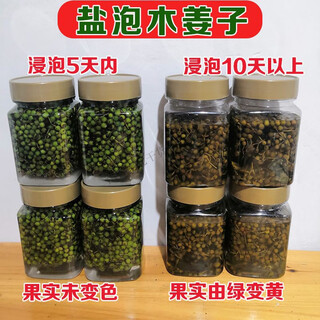 Keqin salt soaked wood ginger seeds fresh mountain pepper wood ginger seeds hunan guizhou litsea cubeba ginger seeds soaked in salt 1 bottle of salted wood ginger seeds (500g)
