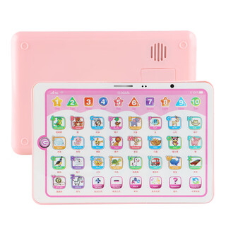 Children's pinyin learning machine students chinese and english digital music cognitive reading learning tablet early education toys coral pink learning machine (6689-24b
