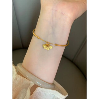 Menbin new chinese style peace and joy ancient method 18k gold plated thin bracelet niche personality new temperament bracelet gift for women