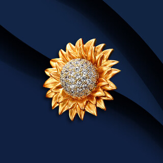 Marco bizzarri brand brooch, retro small sunflower brooch, anti-exposure female pin, plant flower corsage, clothing accessories, anniversary gift to wife, mother's day gift to mom