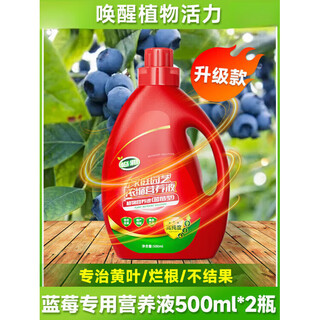 Ldvep special fertilizer for blueberries, organic nutrient solution for plant potting, general aqueous liquid fertilizer for root strengthening, seedling treatment and yellow leaves upgrade, special nutrient solution for blueberries 500ml*2