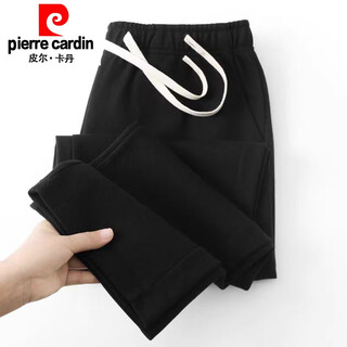 Pierre cardin 300g heavyweight summer twill straight pants men's casual sports pants women's loose thin drape versatile sweatpants black straight pants l recommendation 105-125 jin jin equals 0.5 kg