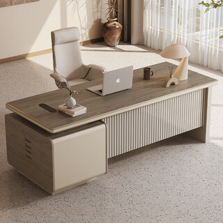 Desk boss desk president's desk modern simple office furniture panel executive desk office desk and chair combination customized size special photo