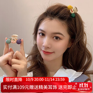 Xiang wan hairpin 2-piece set cherry hairpin female cute forehead bangs hairpin clip shark clip headwear girl birthday gift