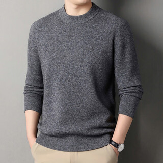 Deer king optim high-end brand cashmere sweater men's sweater 2025 winter thickened warm sweater 100 pure cashmere base sweater medium green gray m 165 recommended weight 100-120jin jin equals 0.5 kg