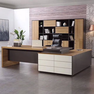 Office executive desk president desk large boss office furniture simple modern supervisor desk manager desk wood color 1.8m boss desk