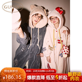 Gukoo couple pajamas hellokitty co-branded new comfortable, cute and warm ladies home clothes pajamas men d hellokitty couple pajamas m women