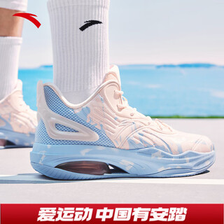 Anta (anta) kt3 team second generation basketball shoes men's shoes thompson outfield practical non-slip wear-resistant sports shoes mid-top winter mid-top baby pink/waterfall blue-4 42