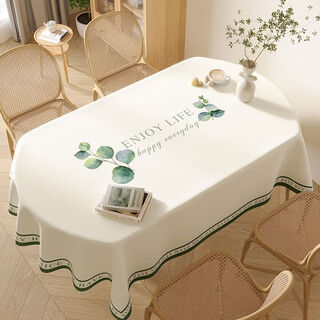 Caidi ling oval tablecloth waterproof, oil-proof, anti-scalding, no-wash pvc tablecloth, coffee table cloth, imitation fabric tablecloth, dining table mat, universal yarn cloth - pastoral time 140*200cm