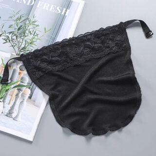 Queen trip one-piece anti-exposure women's high-end modal tube top exquisite short invisible lace bra black lace