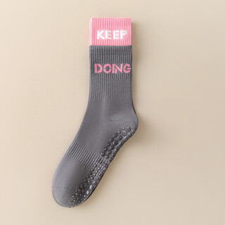 Yunxiang sihai yoga socks women's non-slip fitness dance pilates sports socks large size summer mid-tube floor socks cotton mid-tube - gray
