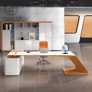 Yingxing painted boss desk, fashionable and personalized desk, simple and modern manager desk, president's office desk and chair combination 1.8m left side cabinet (long cabinet)