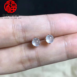 Fat donglai quality jade s925 silver earrings new ice type a goods burmese natural jade earrings s925 silver inlaid