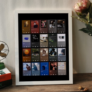 CLCEYnfc音乐墙照片墙NFC芯片贴画框明星歌曲流行专辑封面相框礼物定制 平框白色送双面胶 16寸【30.3*40.6】挂墙+音乐照片+【NF