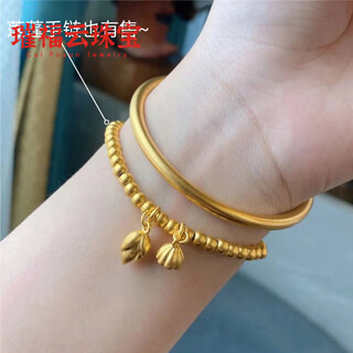 Fat donglai's same style gold-plated silver bracelet, ancient inheritance gold, simulated tin, solid sand gold, women will not lose pigment ring wedding bracelet + bracelet (set discount) gram weight standard + biography