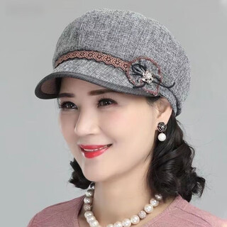 Gu wenlun's hat with wig for middle-aged and elderly women in autumn and winter with short curly hair, natural hair, fashionable hair cover, gray hat (black brown short curly hair) hair net