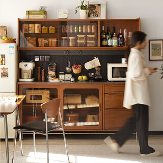 Oudilu retro solid wood sideboard against the wall integrated high cabinet american wine cabinet antique style log living room storage locker pine 1.2m slate sideboard