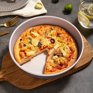 Xuechu 9-inch deep pizza pan, baking pan mold, golden round household pizza pan, diameter 24.4cm*height 5cm, non-stick coating, oven baking mold wk9066