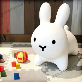 跳跳马1-3岁无异味儿童小马充气玩具骑马训练蹦蹦可坐可骑摇摇马 白色菲兔【打气筒】