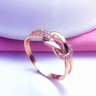 Dl 199818k purple gold ring wife jewelry russian color gold rose gold ring simple and elegant 585 women's opening adjustable
