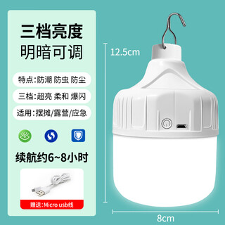 Guaguaniao rechargeable light bulb led super bright night market portable street stall usb household power outage emergency outdoor rechargeable lighting medium size 12.5*8cm battery life about 40 hours