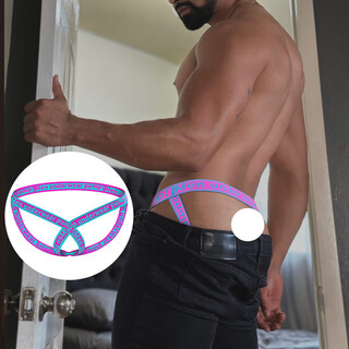 Pump men's t-string sexy rings free of removal for sexual intercourse uncensored t-pants back hollow butt lift breathable underwear for men rose red xl