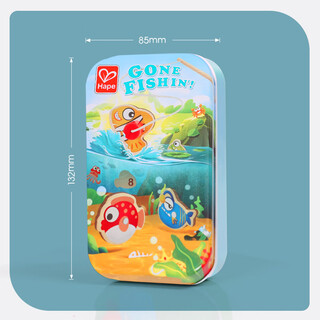 Hape new product pocket toy portable desktop board game 3-6 years old baby children's power game iron box storage fishing game box