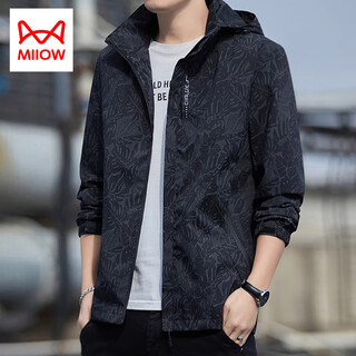 Miiow jacket men's spring and autumn new trendy brand casual jacket men's spring and summer outdoor windproof clothing 6268 black jacket 2xl