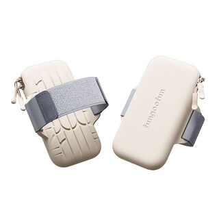 Fitness-specific running mobile phone arm bag for men and women sports mobile phone arm sleeve arm arm bag anti-sweat breathable wrist bag beige