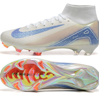 Lianfei mi's new assassin 16th generation football shoes fg knitted waterproof c luo boys and girls tf broken stud students full air cushion white blue fg high top 38