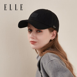 Elle baseball cap peaked hat autumn and winter women's outdoor fashion versatile hat houndstooth jacquard black one size