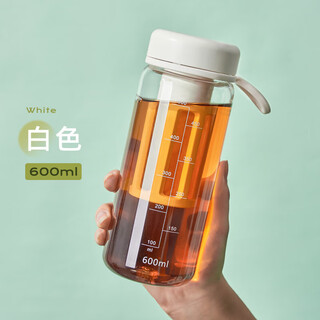Private high-quality water cup for girls, tea and water separation, cold brew tea cup, high temperature resistant with scale, students' transparent cold brew water cup, summer