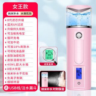 Naojing hydration meter spray facial beauty cold spray machine humidification oxygen injection instrument portable small steaming face household hot spray hot and cold queen style top with powder 40ml large water tank + power bank + skin