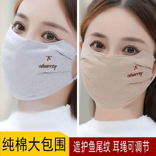 Mingsui mask women's autumn and winter pure cotton washable windproof, coldproof, warm and high-looking fashionable adult student face mask 2 pack khaki + gray