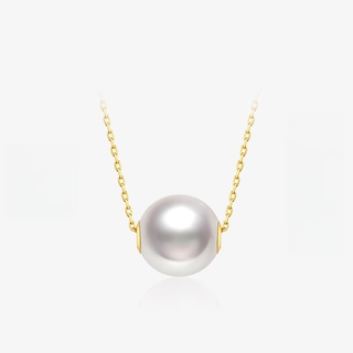 Guran seawater akoya pearl necklace passepartout 18k gold high-end pearl pendant clavicle chain women's gift for girlfriend 8.5-9mm