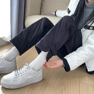 Mad cortes original high-end down pants for women, fashionable winter outerwear, thickened warm extended straight wide-leg pants, black normal, recommended height below 165cm l (105-115jin jin equals 0.5kg)