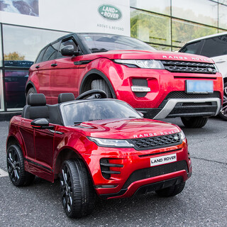 Work baby land rover range rover children's electric car four-wheel with remote control toy car can sit on off-road car children's baby stroller standard red four-wheel drive soft wheel + soft seat + remote control electric drive