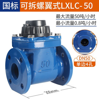 波总厂牌国标水表工业法兰国标大口径可拆螺翼式LXLC防冻耐压 LXLC50/2寸