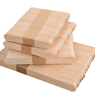 Xinghengmeng ice cream sticks popsicle sticks wooden popsicle sticks ice cream sticks handmade diy building model wooden strips log color 50 pieces 114*10*2mm