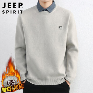 Jeep spirit jeep sweater men's high-end winter sweater men's bottoming fake two-piece clothing warm jacket men's clothing