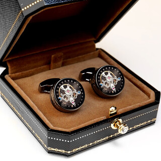 Chuangjing yixuan perpetual tourbillon cufflinks men's gentleman's birthday gift light luxury customized french shirt suit cuff buttons gift boxed black cuff buttons