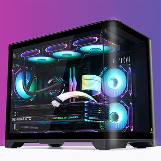 Wanjia sky screen black curved glass fish tank type sea view room computer case desktop matx motherboard 240/360 water cooling